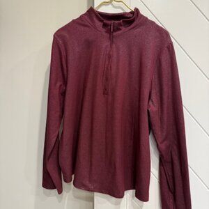 NEW! CHICO'S ZYNERGY FOIL HALF ZIP PULLOVER TOP